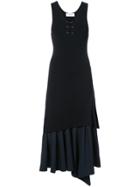 Derek Lam 10 Crosby V-neck Knit Dress With Poplin Hem - Blue