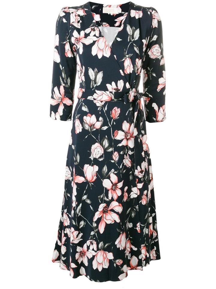 Goat Glenda Floral Wrap Dress - Blue