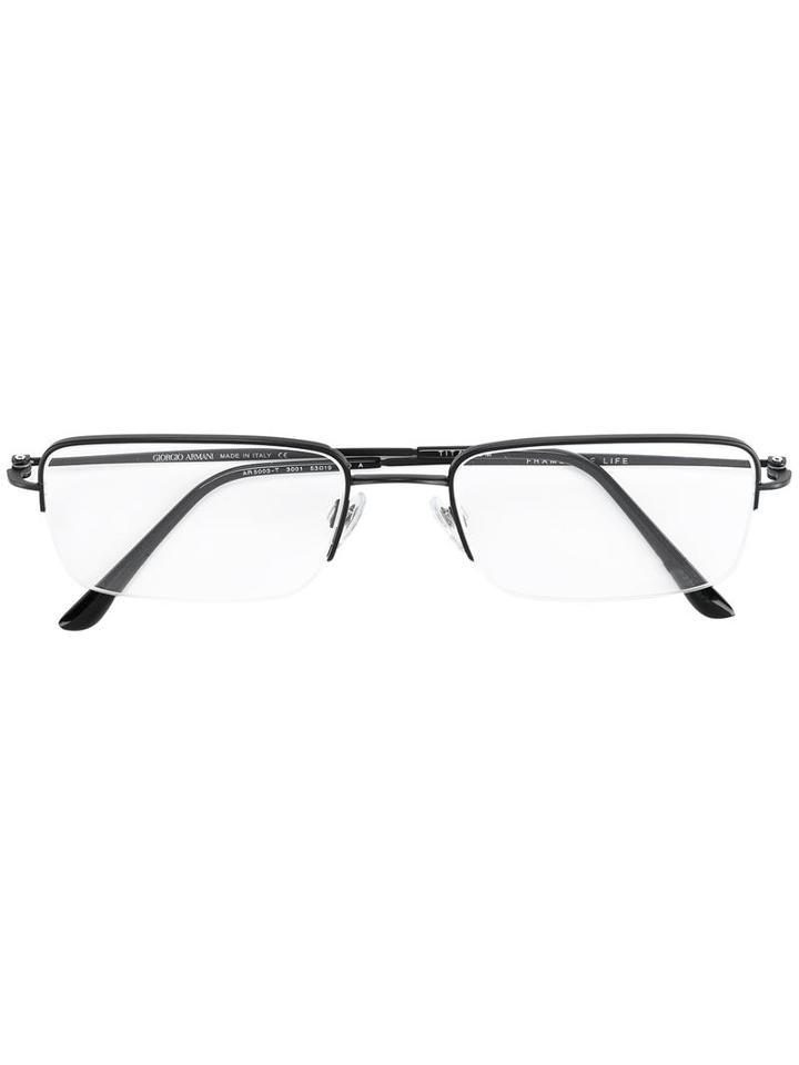 Giorgio Armani - Square Frame Glasses - Men - Acetate/titanium - 53, Black, Acetate/titanium