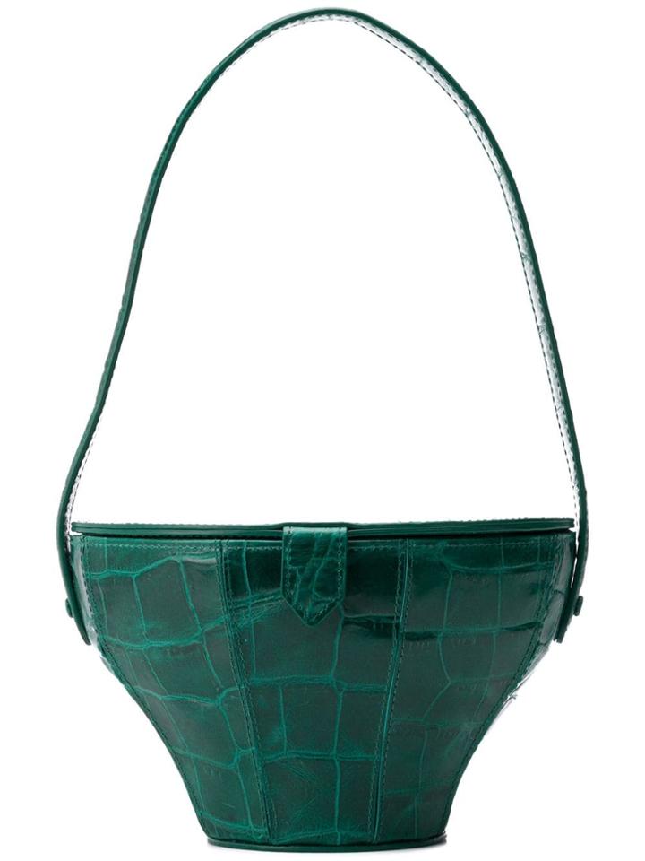 Staud Alice Embossed Tote Bag - Green