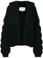 I Love Mr Mittens Cable Knit Hooded Cardigan - Black