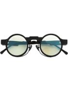 Kuboraum Round Frame Glasses, Black, Acetate/metal/glass