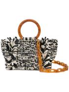 Carolina Santo Domingo Corallina Raffia Tote - Black