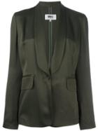 Mm6 Maison Margiela One Button Blazer, Women's, Size: 40, Green, Acetate/viscose