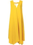 Le Ciel Bleu 'round Flare' Dress, Women's, Size: 36, Yellow/orange, Polyurethane/rayon/wool