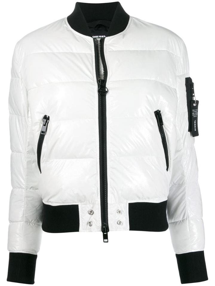 Diesel Padded Bomber Jacket - White