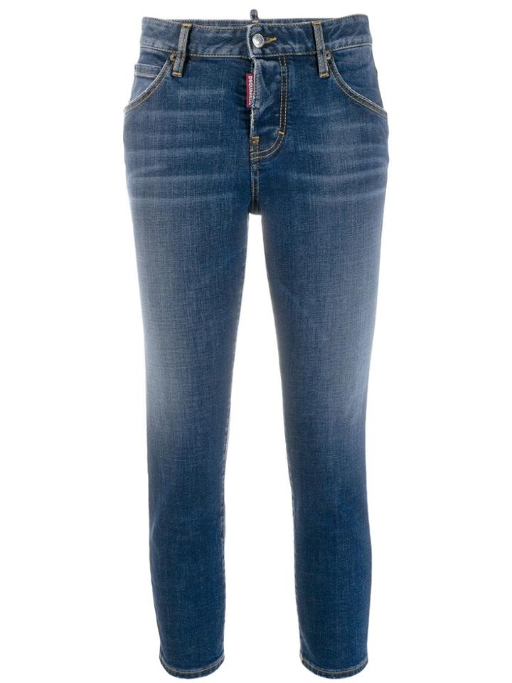 Dsquared2 Cropped Slim-fit Jeans - Blue