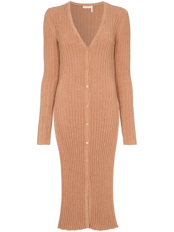 See By Chloé Ribbed Knit Cardigan - Neutrals