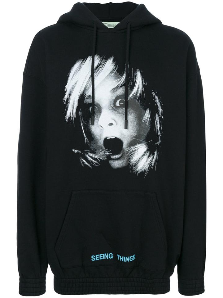 Off-white - Printed Hoodie - Men - Cotton - M, Black, Cotton