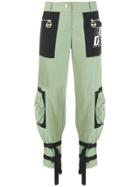 Gcds Buckle Detail Cargo Trousers - Green
