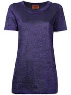 Missoni Glitter Effect T-shirt, Women's, Size: 44, Pink/purple, Polyester/cupro/viscose