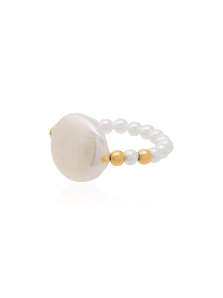 Anissa Kermiche Pearl Beaded Ring - White