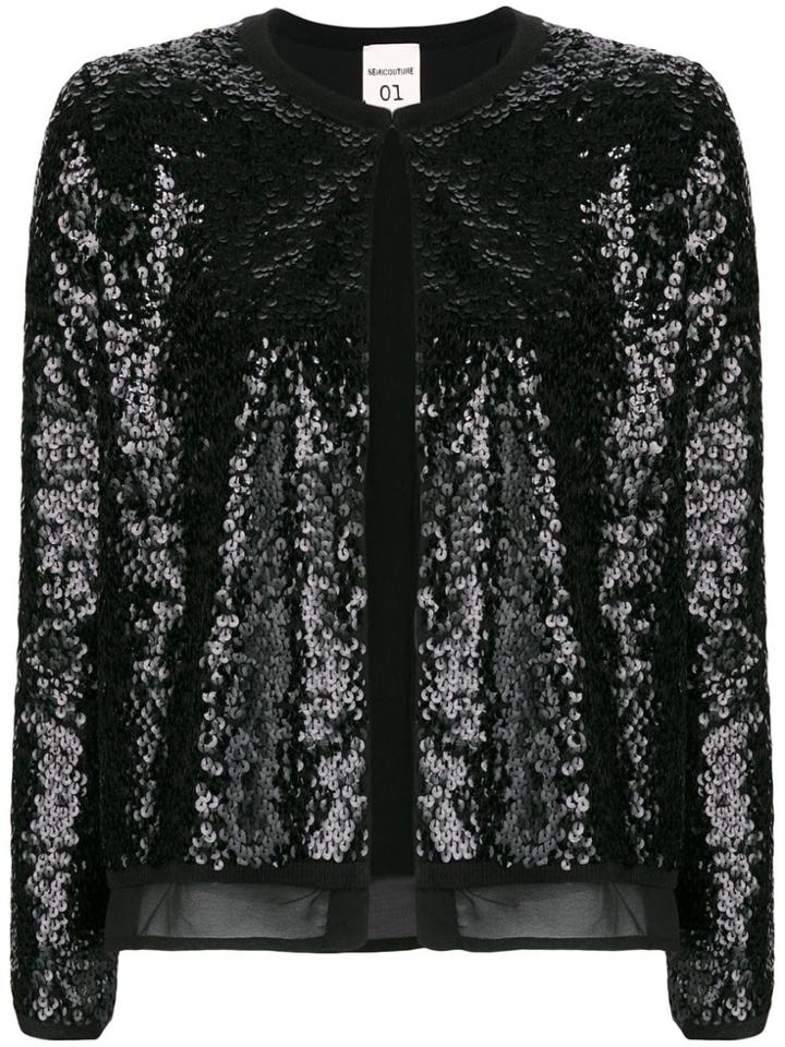 Semicouture Sequin Embellished Cardigan - Black
