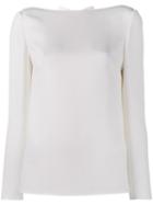 Valentino Cowl Back Blouse, Women's, Size: 46, White, Silk