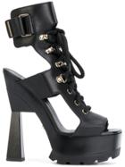 Versace Lace-up Chunky Sandals - Black