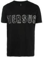 Versus Metallic Logo T-shirt, Men's, Size: Large, Black, Cotton