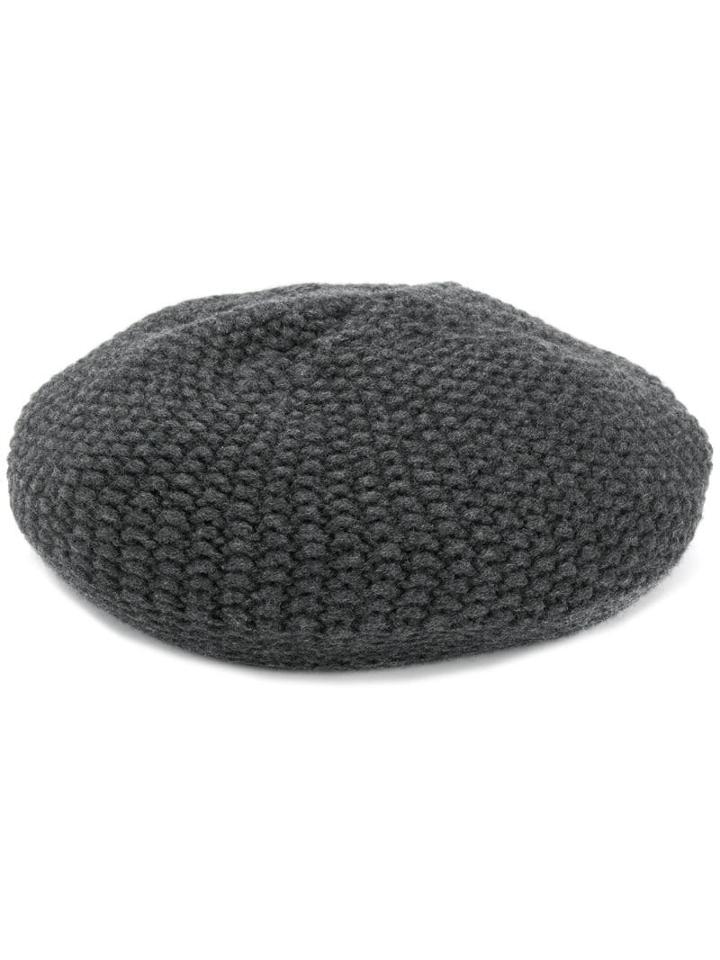 Ma'ry'ya Chunky Knit Beret Hat - Grey