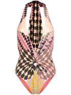 Self-portrait Patterned Swimsuit - Pink