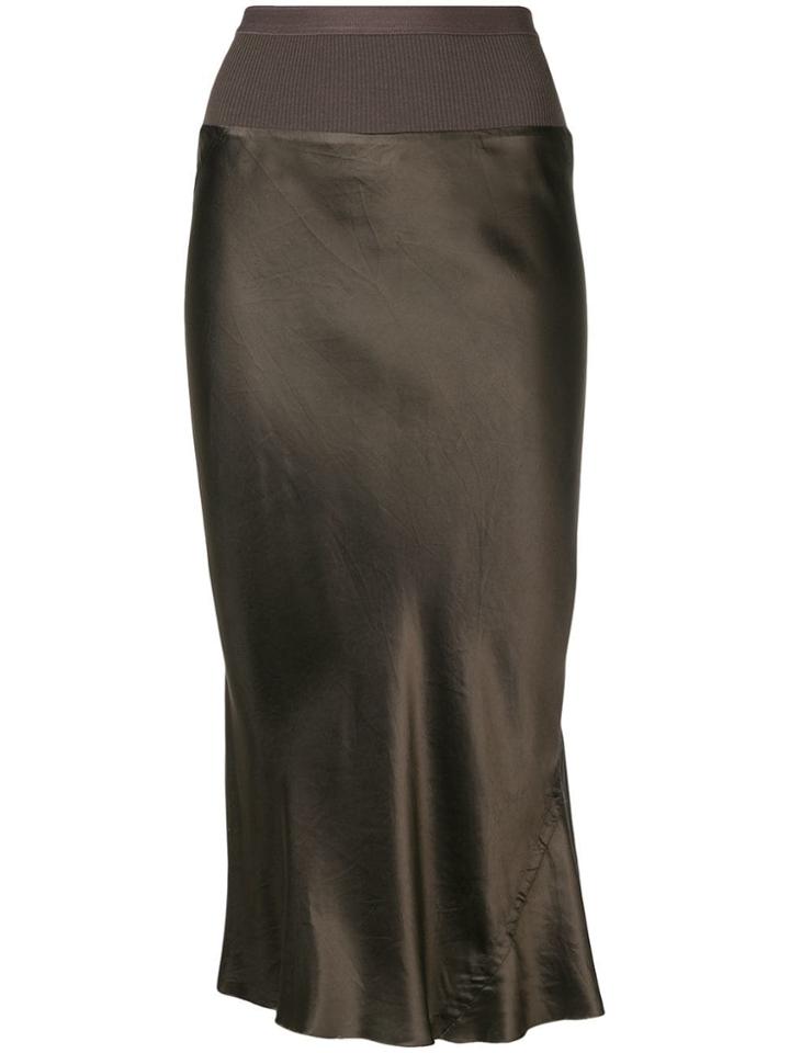 Rick Owens Peplum Midi Skirt - Grey