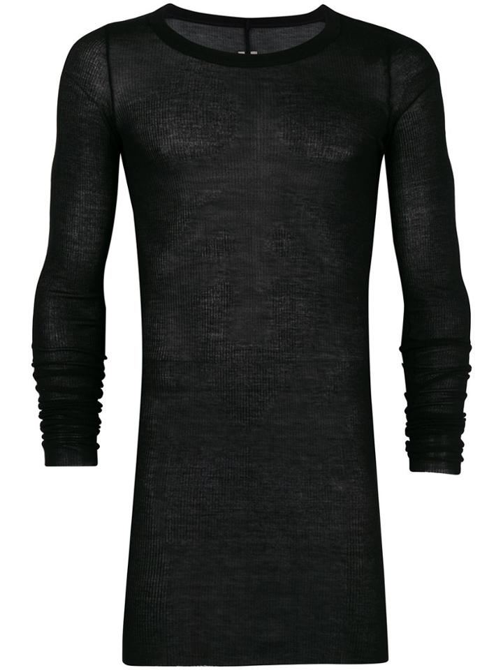 Rick Owens Draped Long Sleeve T-shirt - Black