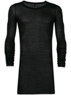Rick Owens Draped Long Sleeve T-shirt - Black