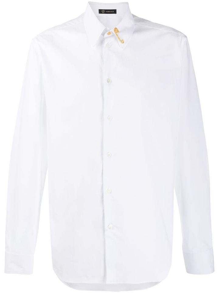 Versace Safety Pin Detail Shirt - White