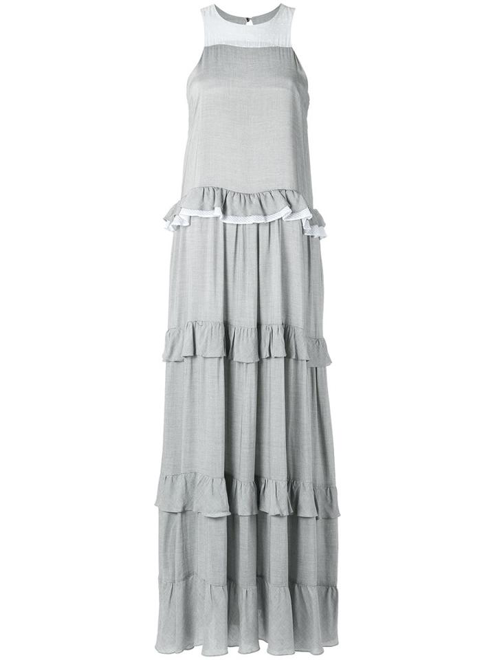 Ruffled Gown - Women - Viscose - 38, Grey, Viscose, Lilly Sarti