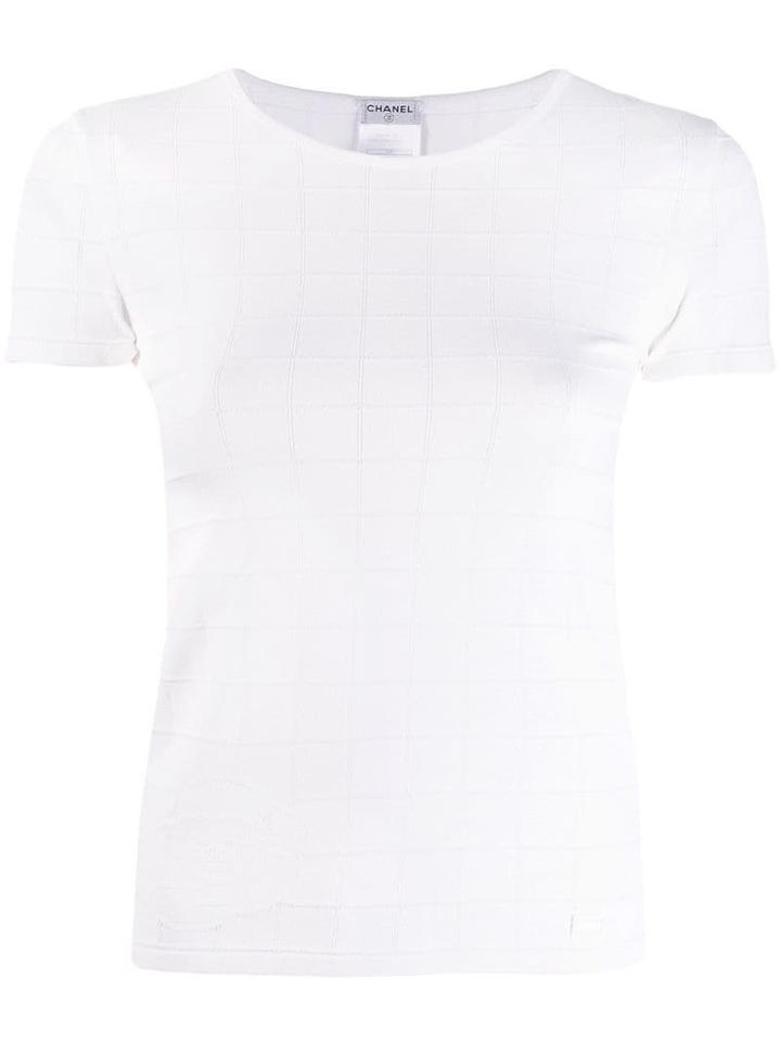 Chanel Pre-owned 2005's Intarsia Check T-shirt - White