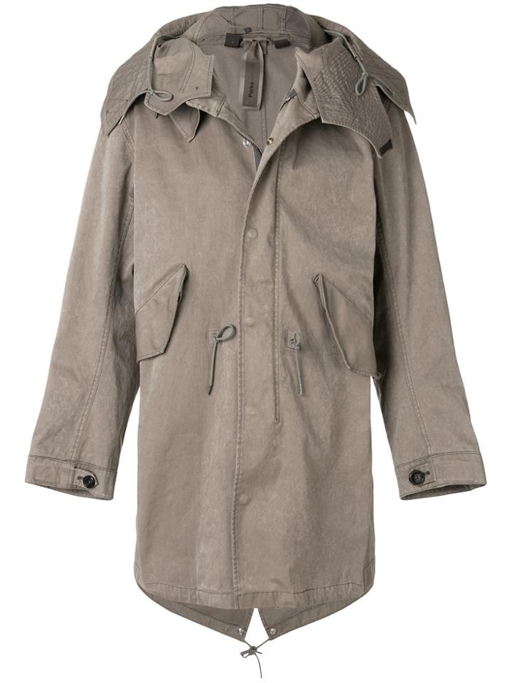 Ten-c Hooded Coat - Grey