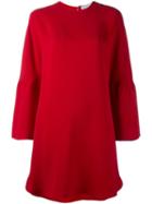 Valentino Round Neck Mini Dress, Women's, Size: 46, Red, Silk