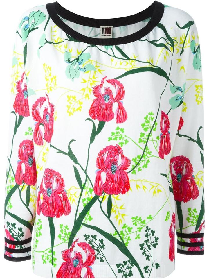I'm Isola Marras Floral Print Jumper, Women's, Size: 40, White, Cotton