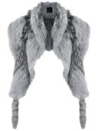 Andrea Bogosian Rabbit Fur Stole, Women's, Grey, Fox Fur/rabbit Fur