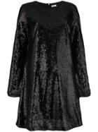 P.a.r.o.s.h. Sequin Flared Dress - Black