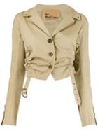 John Galliano Pre-owned Gathered Cropped Jacket - Neutrals