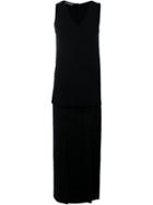 Neil Barrett Fringed Long Dress, Women's, Size: 40, Black, Polypropylene/polyester/polyurethane