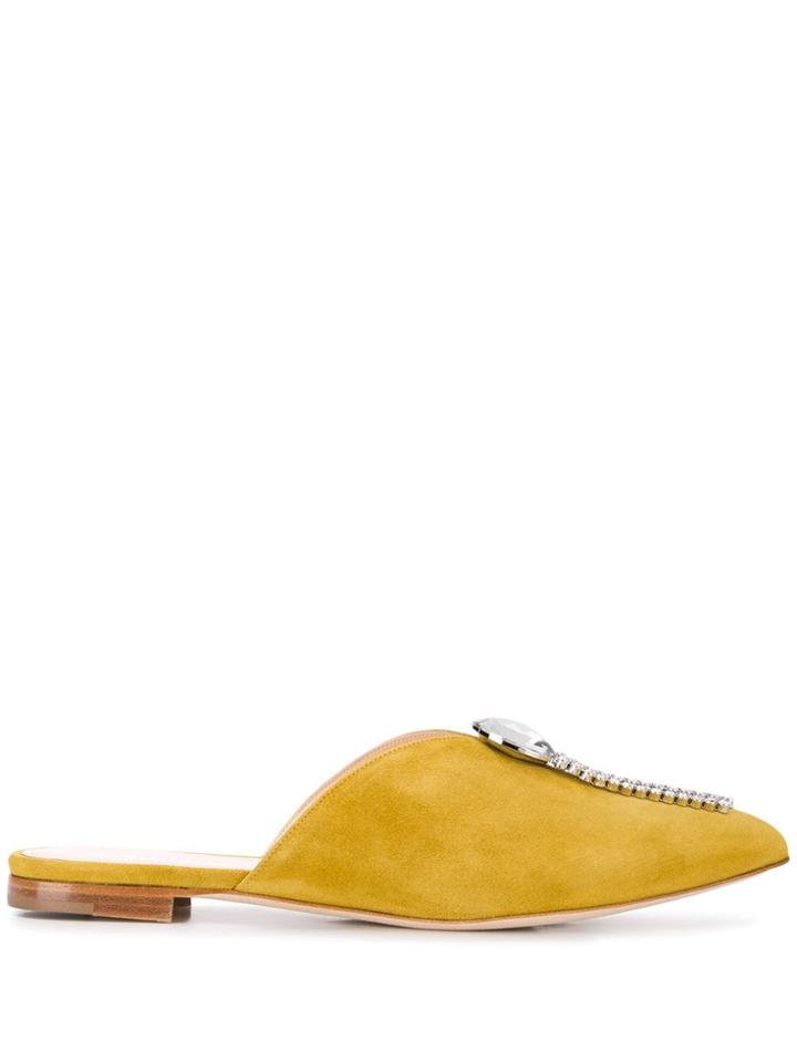 Chloe Gosselin Maya Crystal-embellished Mules - Yellow