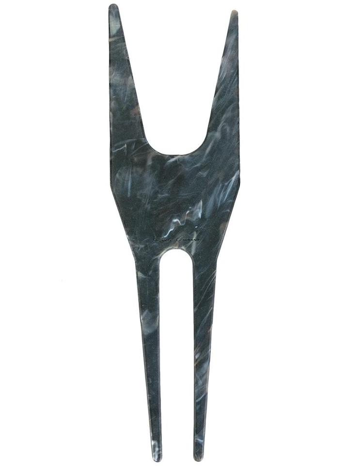 Rick Owens Marble Pattern Hair Pin, Women's, Grey, Acetate