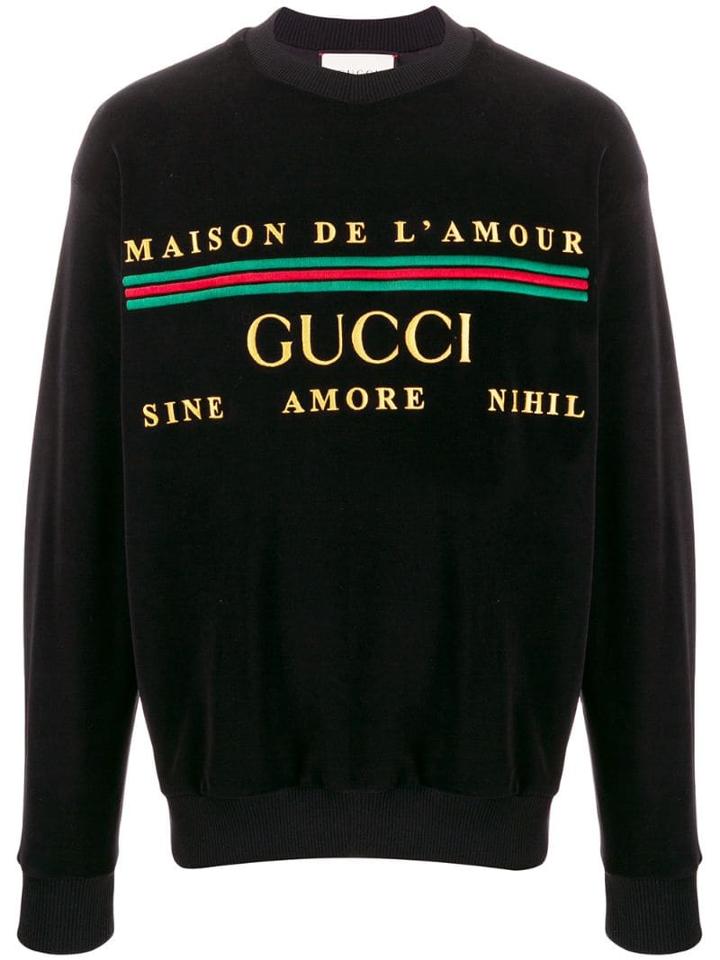 Gucci Maison De L'amour Velvet Sweatshirt - Black