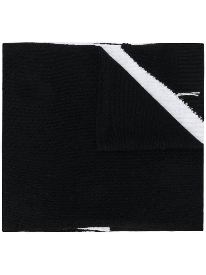 Iceberg Logo Knitted Scarf - Black
