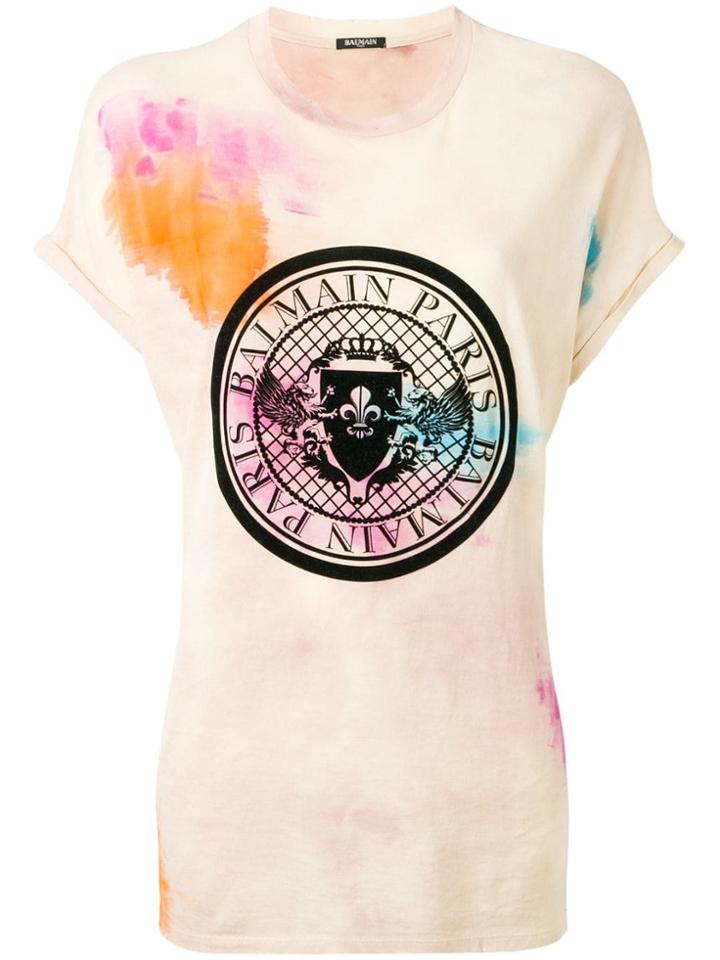 Balmain Tie-dye Medallion T-shirt - Neutrals
