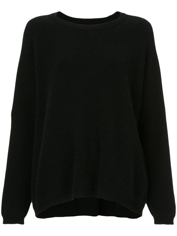 Zambesi Elbow Patch Oversize Fisherman Sweater - Black