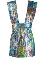 Dsquared2 Pleated Print Cocktail Dress - Blue