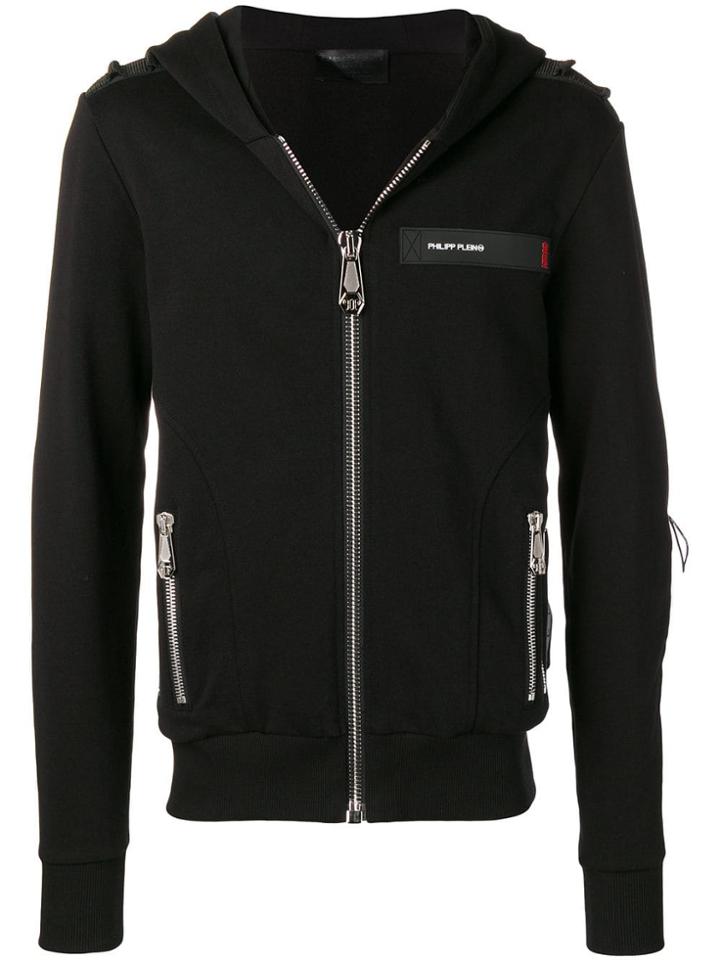 Philipp Plein Logo Panelled Hoodie - Black