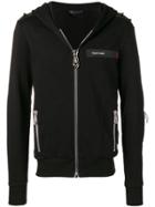 Philipp Plein Logo Panelled Hoodie - Black