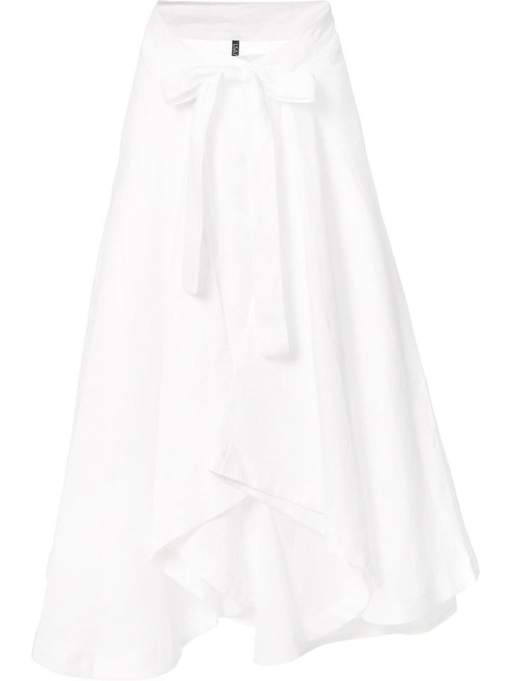 Lisa Marie Fernandez - Bow Detail Pleated Skirt - Women - Linen/flax - One Size, Women's, White, Linen/flax