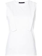 Harvey Faircloth Draped Detail Tank - White