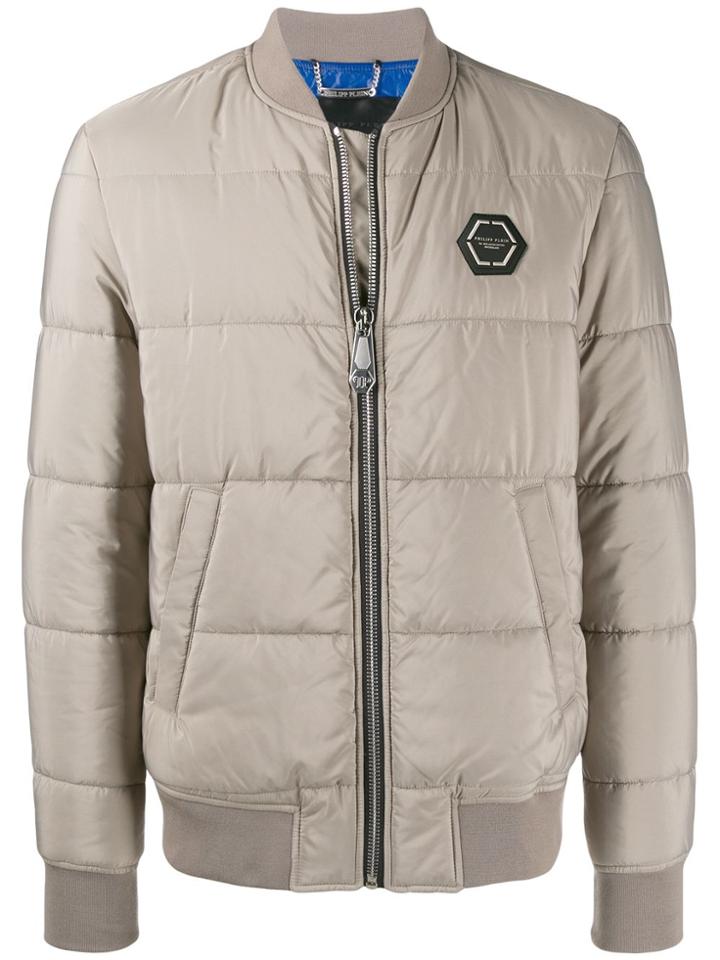 Philipp Plein Statement Padded Jacket - Neutrals