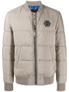 Philipp Plein Statement Padded Jacket - Neutrals