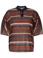 Kolor Striped Polo Shirt - Brown