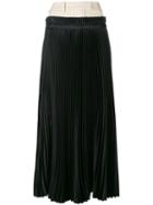 Off-white - Long Pleated Skirt - Women - Polyester/viscose/wool - S, Black, Polyester/viscose/wool